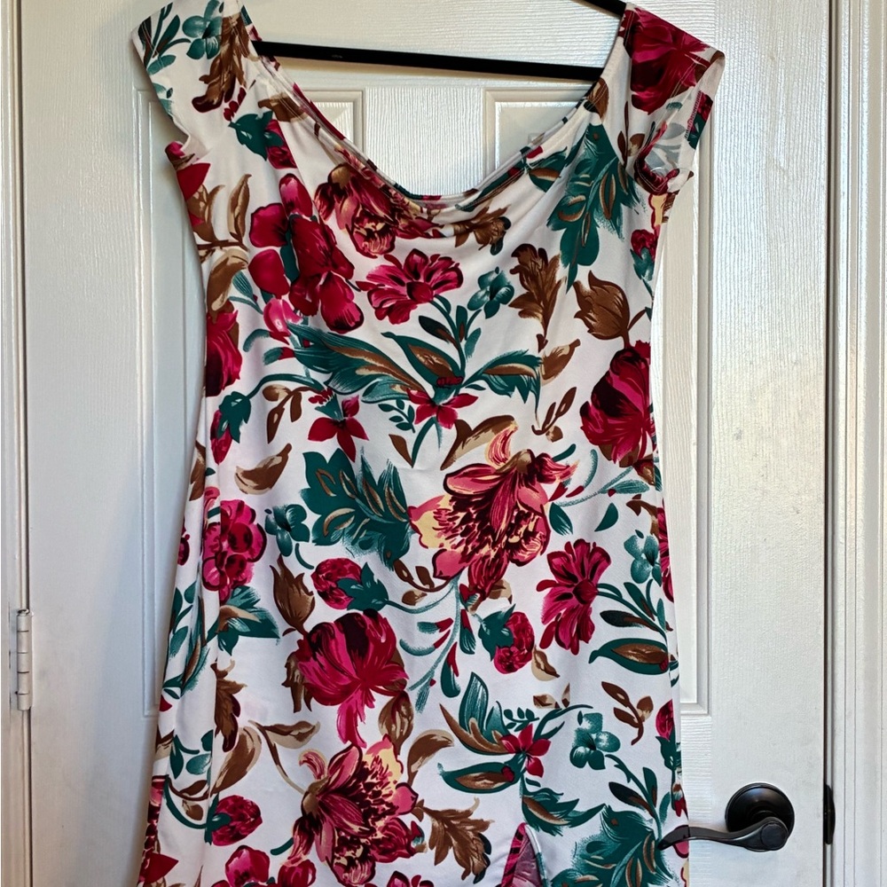 Vibrant Floral Off-Shoulder Mini Dress